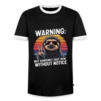 Bürohumor - Männer Kontrast-T-Shirt - Schwarz/Weiß - Vorne - AI Model Female 172 light (172cm) & AI Model Male 178 light (178cm)