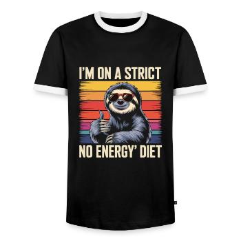 Humour de bureau - T-shirt contrasté Homme - noir/blanc - Devant - AI Model Female 172 light (172cm) & AI Model Male 178 light (178cm)