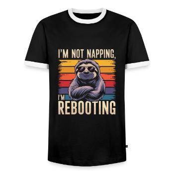Bürohumor - Männer Kontrast-T-Shirt - Schwarz/Weiß - Vorne - AI Model Female 172 light (172cm) & AI Model Male 178 light (178cm)