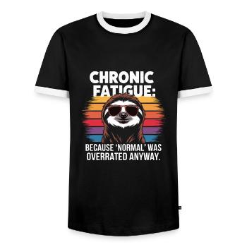 Bürohumor - Männer Kontrast-T-Shirt - Schwarz/Weiß - Vorne - AI Model Female 172 light (172cm) & AI Model Male 178 light (178cm)
