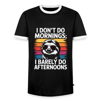 Humour de bureau - T-shirt contrasté Homme - noir/blanc - Devant - AI Model Female 172 light (172cm) & AI Model Male 178 light (178cm)