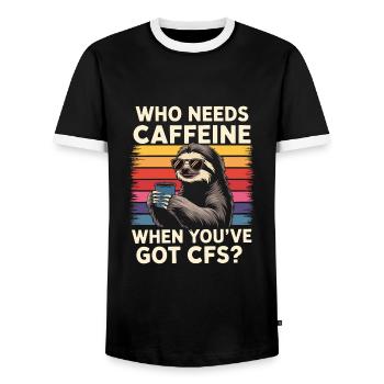 Bürohumor - Männer Kontrast-T-Shirt - Schwarz/Weiß - Vorne - AI Model Female 172 light (172cm) & AI Model Male 178 light (178cm)