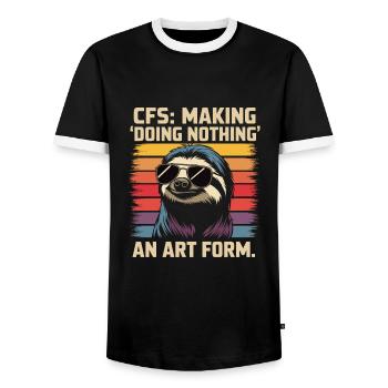 Bürohumor - Männer Kontrast-T-Shirt - Schwarz/Weiß - Vorne - AI Model Female 172 light (172cm) & AI Model Male 178 light (178cm)