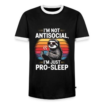 Bürohumor - Männer Kontrast-T-Shirt - Schwarz/Weiß - Vorne - AI Model Female 172 light (172cm) & AI Model Male 178 light (178cm)