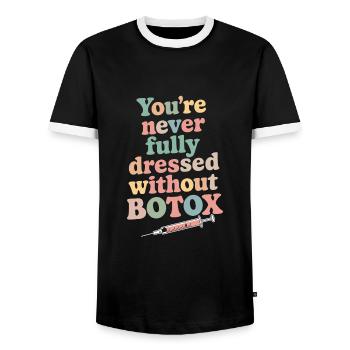 Kosmetikerin - Männer Kontrast-T-Shirt - Schwarz/Weiß - Vorne - AI Model Female 172 light (172cm) & AI Model Male 178 light (178cm)