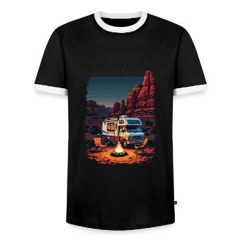 Campeur - T-shirt contrasté Homme - noir/blanc - Devant - AI Model Female 172 light (172cm) & AI Model Male 178 light (178cm)