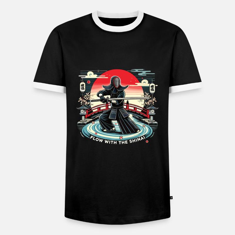 Kendo - Men's Ringer Shirt - black/white
