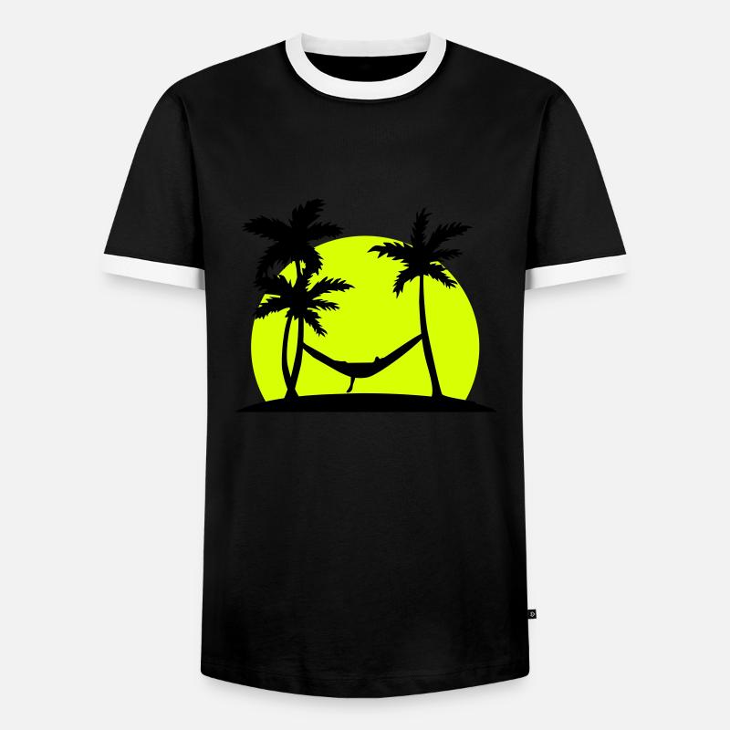 Hammock in Paradise - Men's Ringer Shirt - black/white