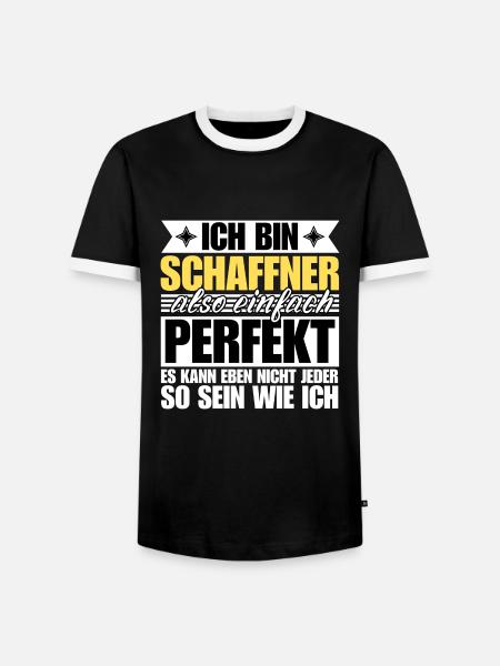Perfekter Schaffner - Männer Kontrast-T-Shirt - Schwarz/Weiß