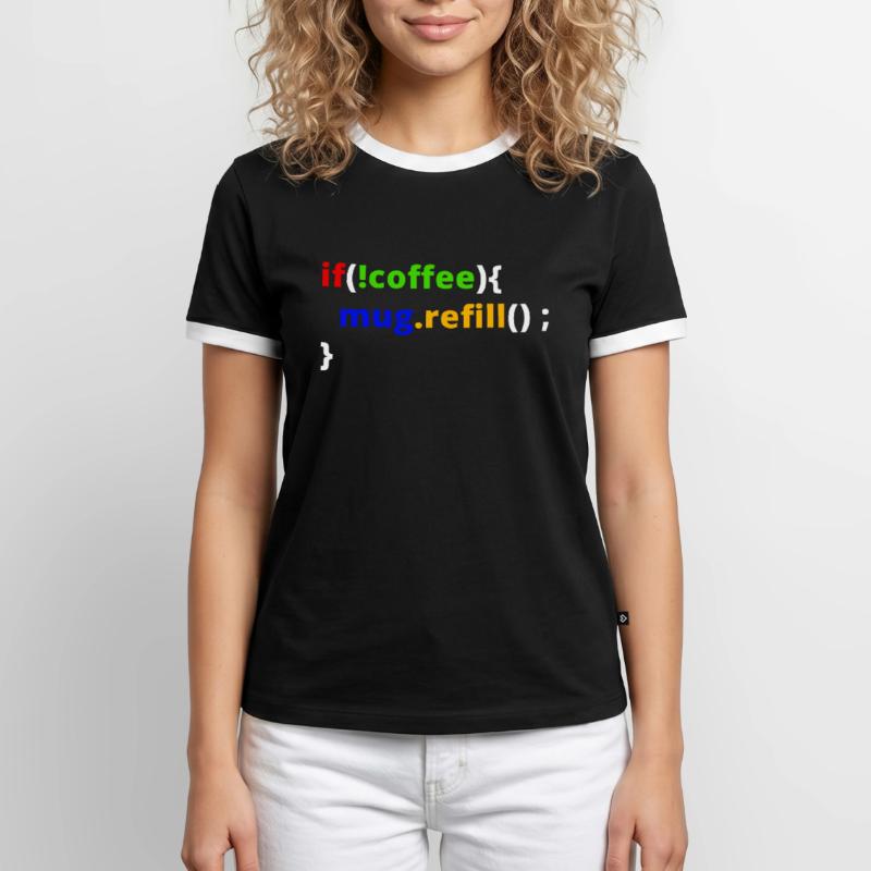Programmeur Admin IT Code Kaffee EDV Informatik T-shirt contrasté Homme