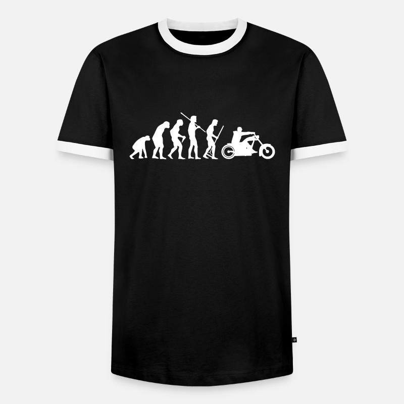 MOTORCYCLE EVOLUTION - Men's Ringer Shirt - black/white