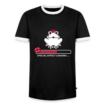 Special Effect Frog - Men's Ringer Shirt - black/white - Front - AI Model Female 172 light (172cm) & AI Model Male 178 light (178cm)