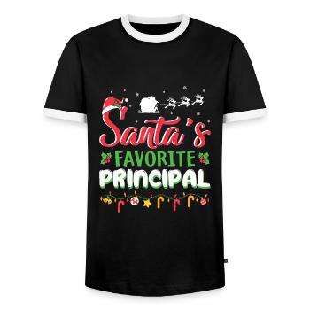 Cadeaux de Noël Noël - T-shirt contrasté Homme - noir/blanc - Devant - AI Model Female 172 light (172cm) & AI Model Male 178 light (178cm)