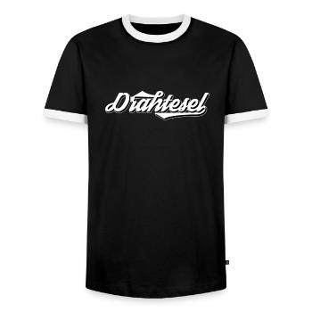 retro fahrrad - Männer Kontrast-T-Shirt - Schwarz/Weiß - Vorne - AI Model Female 172 light (172cm) & AI Model Male 178 light (178cm)