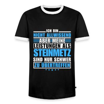 Des performances inégalées en tant que tailleur de pierre - T-shirt contrasté Homme - noir/blanc - Devant - AI Model Female 172 light (172cm) & AI Model Male 178 light (178cm)