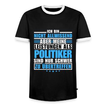 Des performances inégalées en tant que politicien - T-shirt contrasté Homme - noir/blanc - Devant - AI Model Female 172 light (172cm) & AI Model Male 178 light (178cm)