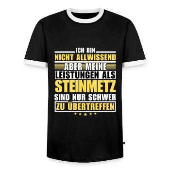 Des performances inégalées en tant que tailleur de pierre - T-shirt contrasté Homme - noir/blanc - Devant - AI Model Female 172 light (172cm) & AI Model Male 178 light (178cm)