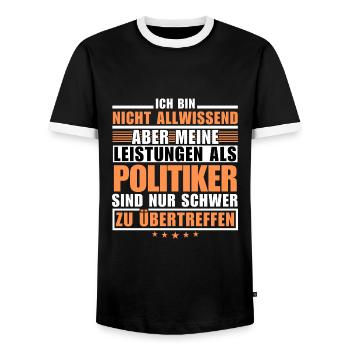 Des performances inégalées en tant que politicien - T-shirt contrasté Homme - noir/blanc - Devant - AI Model Female 172 light (172cm) & AI Model Male 178 light (178cm)
