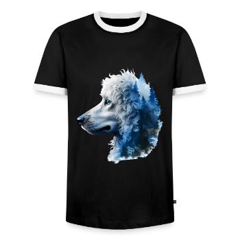 Pudel - Männer Kontrast-T-Shirt - Schwarz/Weiß - Vorne - AI Model Female 172 light (172cm) & AI Model Male 178 light (178cm)