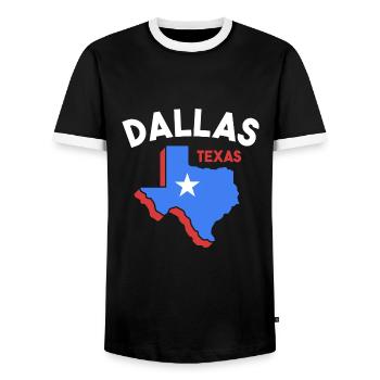 Conception de carte Dallas Texas pour les fiers Dallasites - T-shirt contrasté Homme - noir/blanc - Devant - AI Model Female 172 light (172cm) & AI Model Male 178 light (178cm)