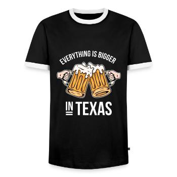 Beer in Texas: Design for proud Texans - Men's Ringer Shirt - black/white - Front - AI Model Female 172 light (172cm) & AI Model Male 178 light (178cm)