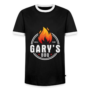 Barbecue Garys - T-shirt contrasté Homme - noir/blanc - Devant - AI Model Female 172 light (172cm) & AI Model Male 178 light (178cm)