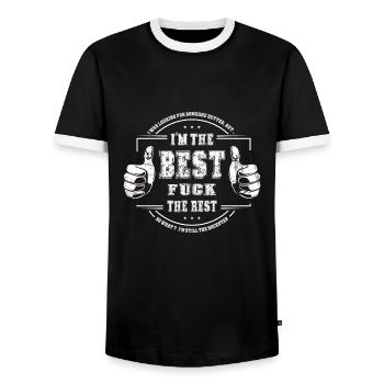 I am the best - Men's Ringer Shirt - black/white - Front - AI Model Female 172 light (172cm) & AI Model Male 178 light (178cm)
