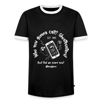 Who you gonna call? Ghostbusters! - Ghostface - Männer Kontrast-T-Shirt - Schwarz/Weiß - Vorne - AI Model Female 172 light (172cm) & AI Model Male 178 light (178cm)