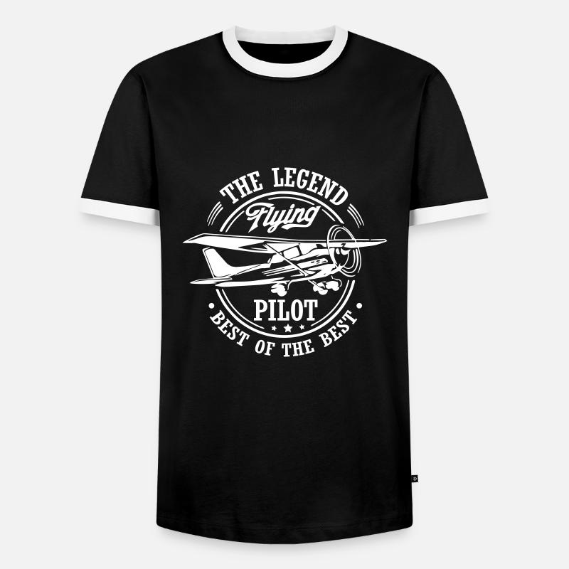 Legend Pilot - Männer Kontrast-T-Shirt - Schwarz/Weiß
