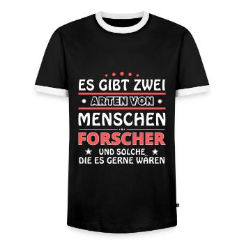 Forscher Geschenk - zwei Arten von... Design - Männer Kontrast-T-Shirt - Schwarz/Weiß - Vorne - AI Model Female 172 light (172cm) & AI Model Male 178 light (178cm)