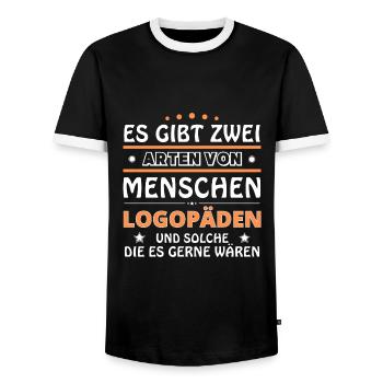Logopäden Geschenk - zwei Arten von... Design - Männer Kontrast-T-Shirt - Schwarz/Weiß - Vorne - AI Model Female 172 light (172cm) & AI Model Male 178 light (178cm)