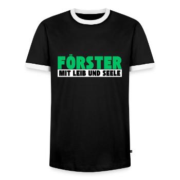 Förster mit Leib und Seele - Männer Kontrast-T-Shirt - Schwarz/Weiß - Vorne - AI Model Female 172 light (172cm) & AI Model Male 178 light (178cm)