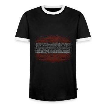 Austria Flag Austria Austrian Flag AT - Men's Ringer Shirt - black/white - Front - AI Model Female 172 light (172cm) & AI Model Male 178 light (178cm)