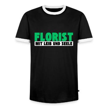 Florist mit Leib und Seele - Männer Kontrast-T-Shirt - Schwarz/Weiß - Vorne - AI Model Female 172 light (172cm) & AI Model Male 178 light (178cm)