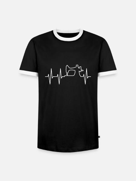 Sy hjärtslag | Symaskin DIY | Creative - Kontrast-T-shirt herr - svart/vit