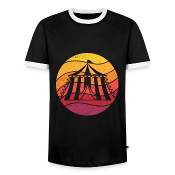 Zirkus Retro Style Vintage - Männer Kontrast-T-Shirt - Schwarz/Weiß - Vorne - AI Model Female 172 light (172cm) & AI Model Male 178 light (178cm)