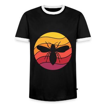 Honigbiene Retro Style Vintage - Männer Kontrast-T-Shirt - Schwarz/Weiß - Vorne - AI Model Female 172 light (172cm) & AI Model Male 178 light (178cm)
