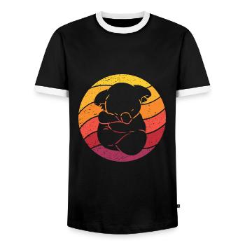 Koala Retro Style Vintage - Männer Kontrast-T-Shirt - Schwarz/Weiß - Vorne - AI Model Female 172 light (172cm) & AI Model Male 178 light (178cm)