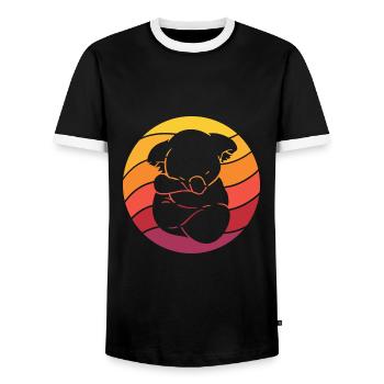 Koala Retro Style Vintage - Männer Kontrast-T-Shirt - Schwarz/Weiß - Vorne - AI Model Female 172 light (172cm) & AI Model Male 178 light (178cm)