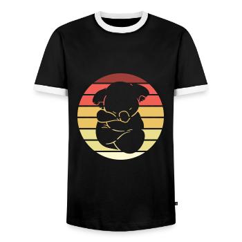 Koala Retro Style Vintage - Männer Kontrast-T-Shirt - Schwarz/Weiß - Vorne - AI Model Female 172 light (172cm) & AI Model Male 178 light (178cm)