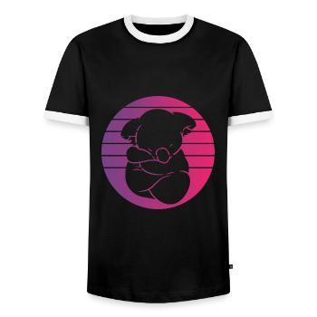 Koala Retro Style Vintage - Männer Kontrast-T-Shirt - Schwarz/Weiß - Vorne - AI Model Female 172 light (172cm) & AI Model Male 178 light (178cm)
