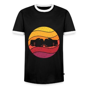 Boxen Retro Style Vintage - Männer Kontrast-T-Shirt - Schwarz/Weiß - Vorne - AI Model Female 172 light (172cm) & AI Model Male 178 light (178cm)