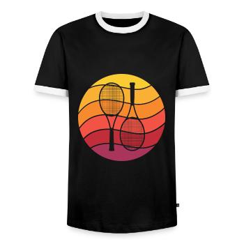 Tennis Retro Style Vintage - Männer Kontrast-T-Shirt - Schwarz/Weiß - Vorne - AI Model Female 172 light (172cm) & AI Model Male 178 light (178cm)
