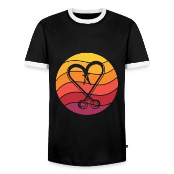 Hameçon Style Rétro Vintage - T-shirt contrasté Homme - noir/blanc - Devant - AI Model Female 172 light (172cm) & AI Model Male 178 light (178cm)