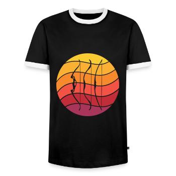 Archery Retro Style Vintage - Men's Ringer Shirt - black/white - Front - AI Model Female 172 light (172cm) & AI Model Male 178 light (178cm)
