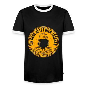 Bier trinken Saufen Party Urlaub Feiern Alkohol - Männer Kontrast-T-Shirt - Schwarz/Weiß - Vorne - AI Model Female 172 light (172cm) & AI Model Male 178 light (178cm)