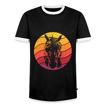 Einhorn Retro Style Vintage - Männer Kontrast-T-Shirt - Schwarz/Weiß - Vorne - AI Model Female 172 light (172cm) & AI Model Male 178 light (178cm)