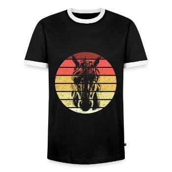 Einhorn Retro Style Vintage - Männer Kontrast-T-Shirt - Schwarz/Weiß - Vorne - AI Model Female 172 light (172cm) & AI Model Male 178 light (178cm)