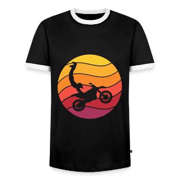 Motocross Seatgrab Retro Style Vintage - T-shirt contrasté Homme - noir/blanc - Devant - AI Model Female 172 light (172cm) & AI Model Male 178 light (178cm)