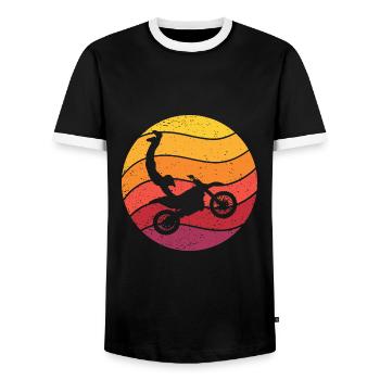 Motocross Seatgrab Retro Style Vintage - T-shirt contrasté Homme - noir/blanc - Devant - AI Model Female 172 light (172cm) & AI Model Male 178 light (178cm)